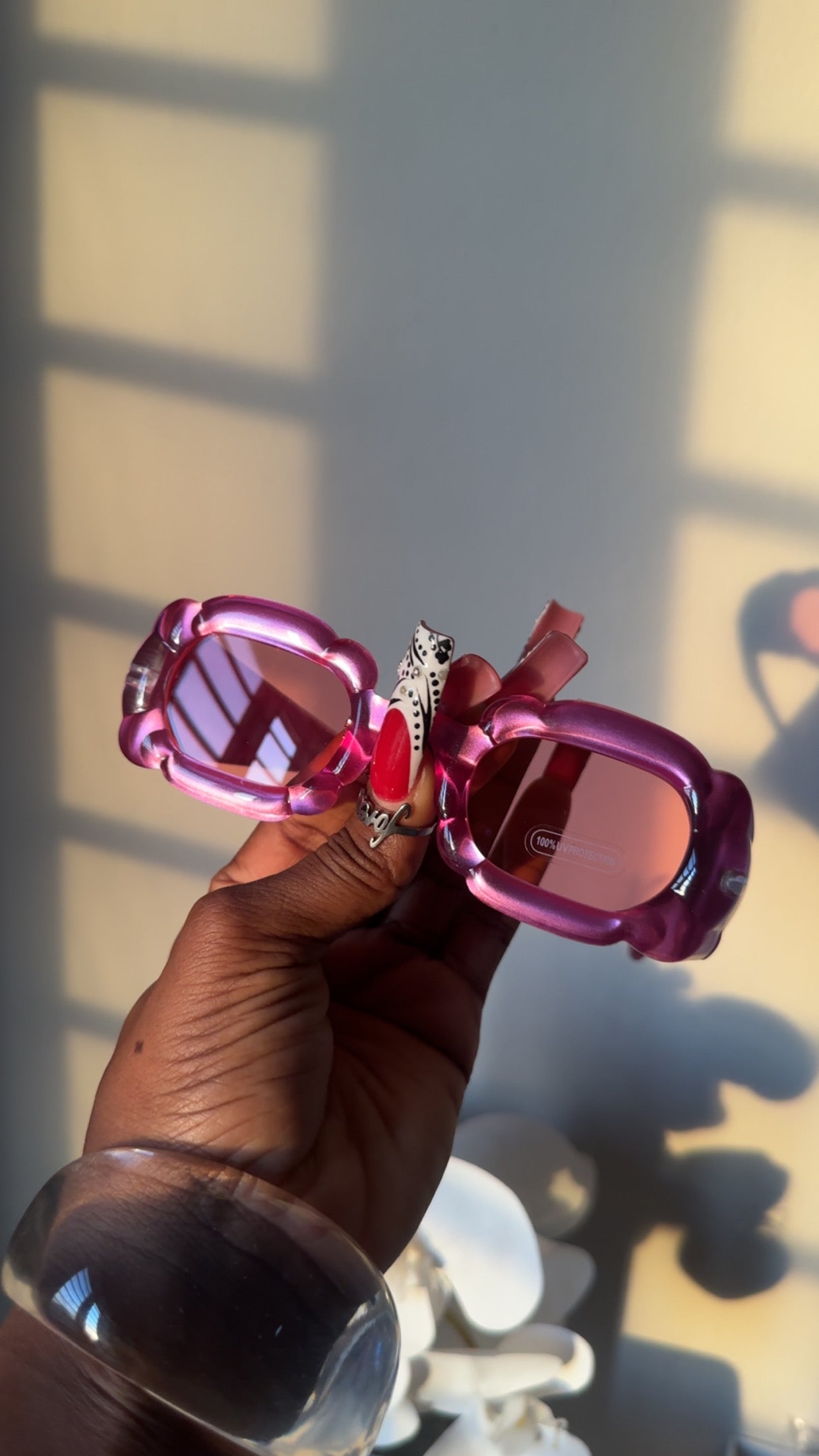 Pink Hibiscus Sunglasses